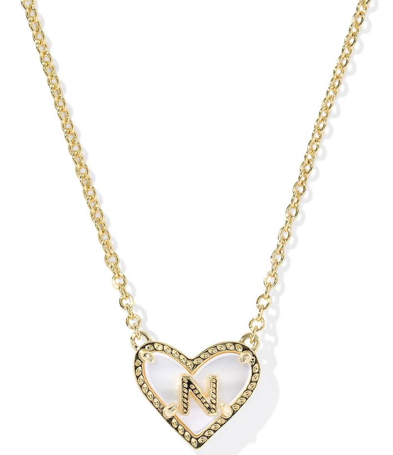 Kendra Scott Heart Letter Gold Short Pendant Necklace