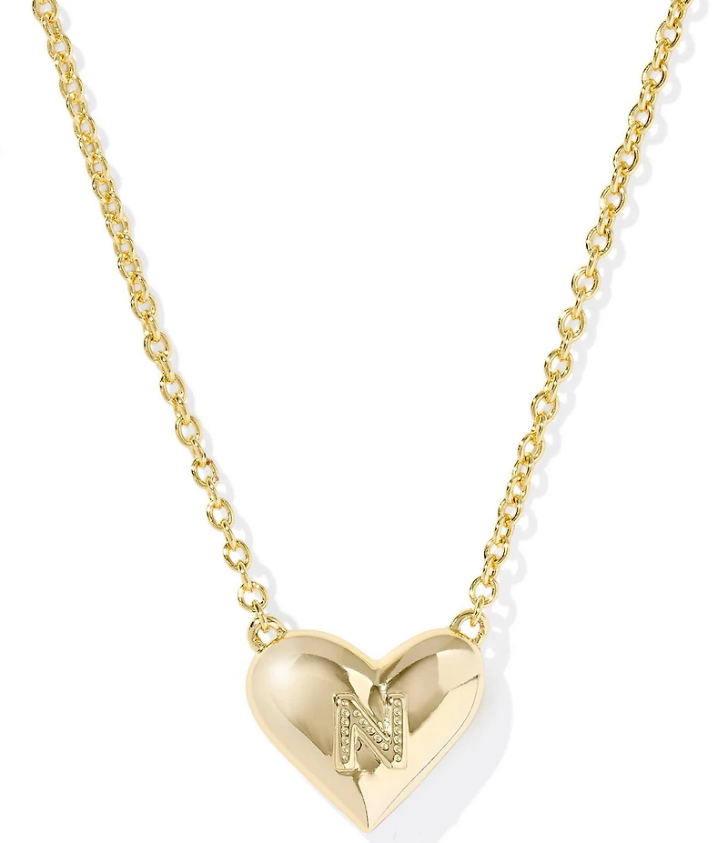 Kendra Scott Heart Letter Gold Short Pendant Necklace