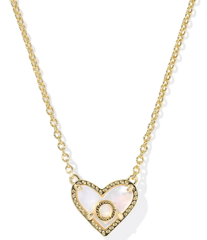 Kendra Scott Heart Letter Gold Short Pendant Necklace