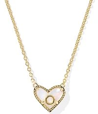 Kendra Scott Heart Letter Gold Short Pendant Necklace