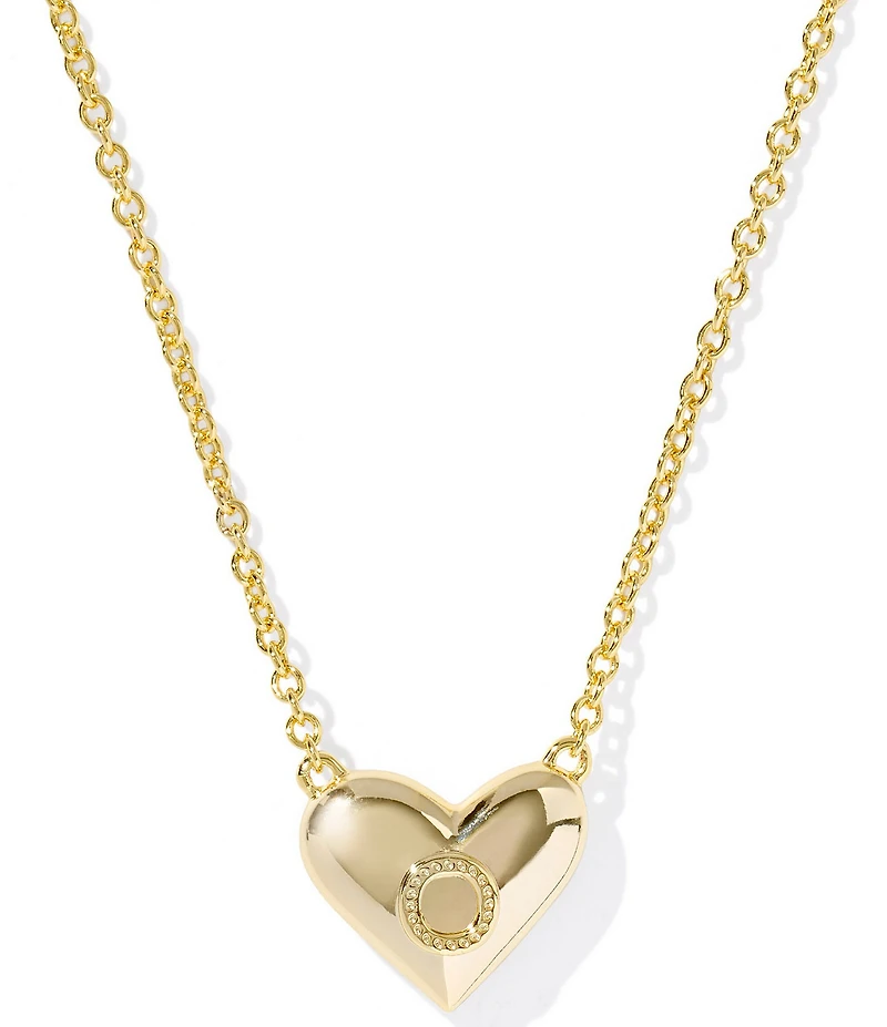 Kendra Scott Heart Letter Gold Short Pendant Necklace