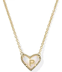 Kendra Scott Heart Letter Gold Short Pendant Necklace