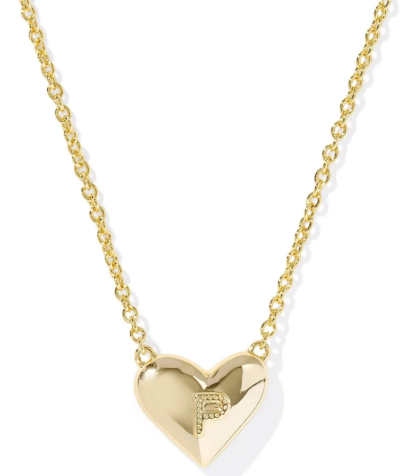 Kendra Scott Heart Letter Gold Short Pendant Necklace