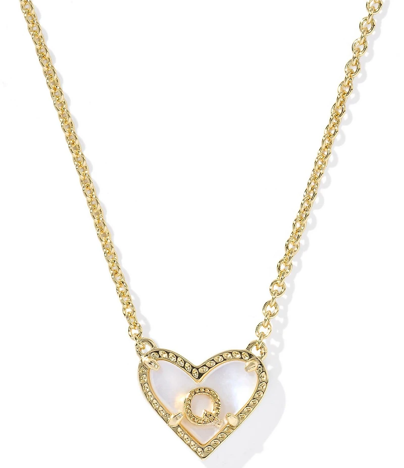 Kendra Scott Heart Letter Gold Short Pendant Necklace