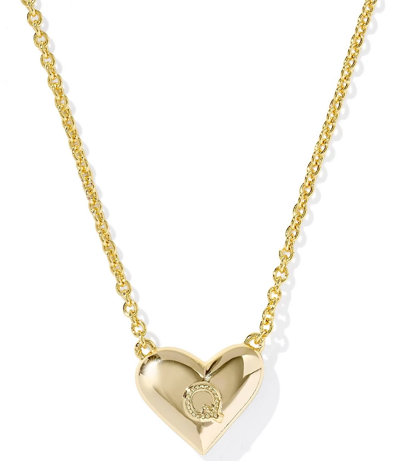 Kendra Scott Heart Letter Gold Short Pendant Necklace