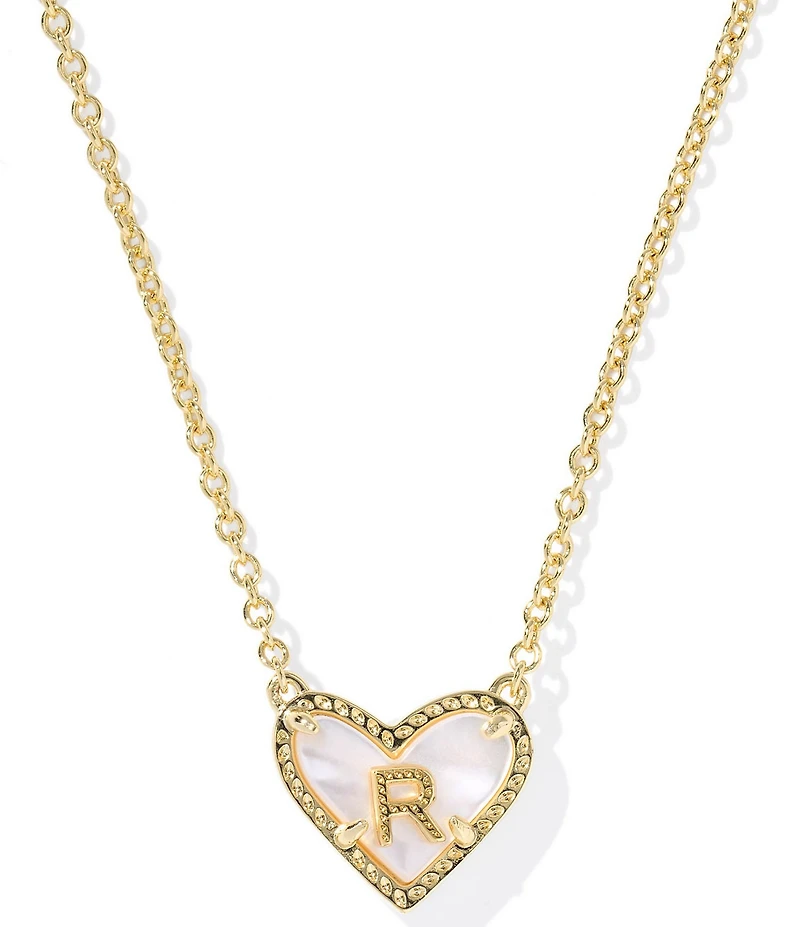 Kendra Scott Heart Letter Gold Short Pendant Necklace