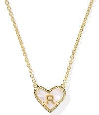 Kendra Scott Heart Letter Gold Short Pendant Necklace