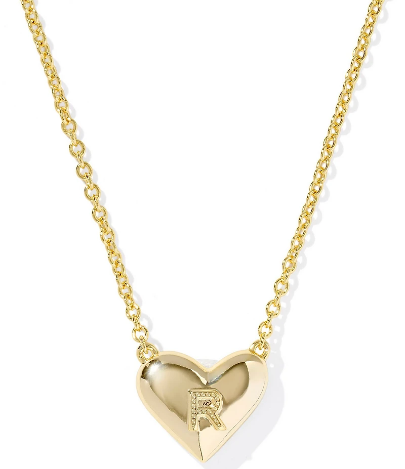 Kendra Scott Heart Letter Gold Short Pendant Necklace