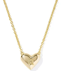 Kendra Scott Heart Letter Gold Short Pendant Necklace