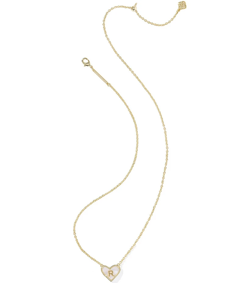 Kendra Scott Heart Letter Gold Short Pendant Necklace