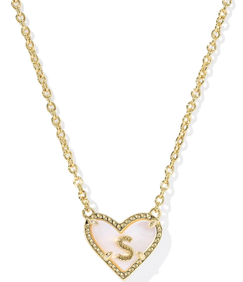 Kendra Scott Heart Letter Gold Short Pendant Necklace