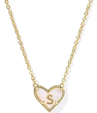 Kendra Scott Heart Letter Gold Short Pendant Necklace