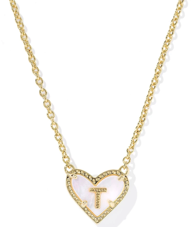 Kendra Scott Heart Letter Gold Short Pendant Necklace