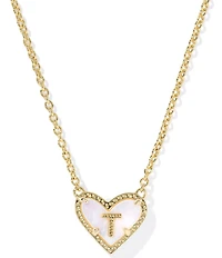 Kendra Scott Heart Letter Gold Short Pendant Necklace