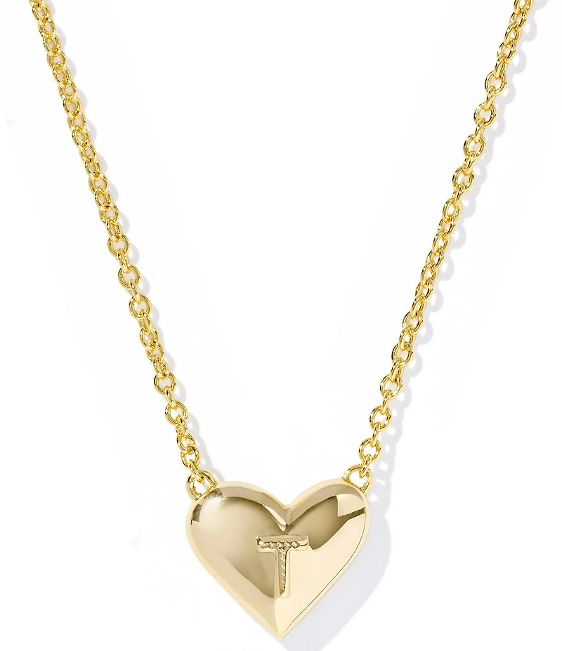 Kendra Scott Heart Letter Gold Short Pendant Necklace