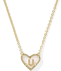 Kendra Scott Heart Letter Gold Short Pendant Necklace