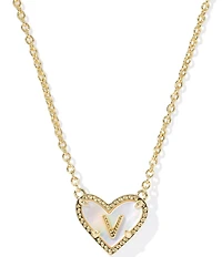 Kendra Scott Heart Letter Gold Short Pendant Necklace