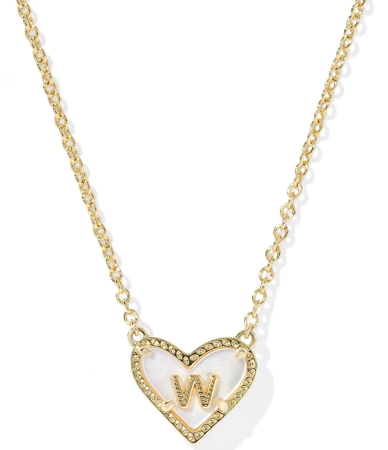 Kendra Scott Heart Letter Gold Short Pendant Necklace