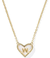 Kendra Scott Heart Letter Gold Short Pendant Necklace