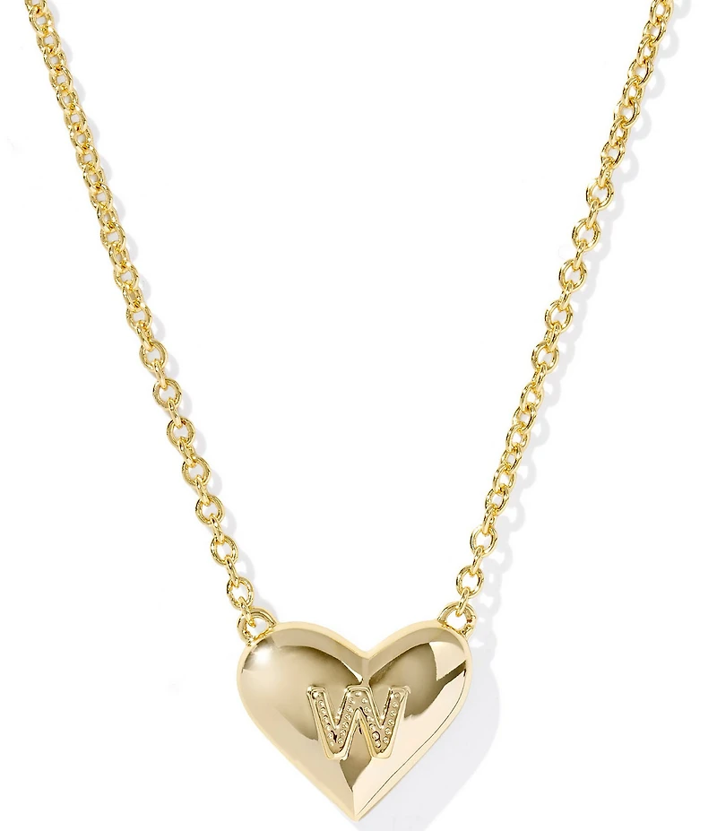 Kendra Scott Heart Letter Gold Short Pendant Necklace