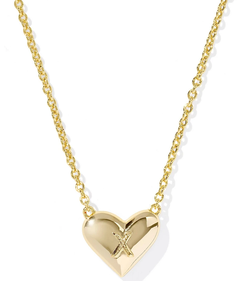 Kendra Scott Heart Letter Gold Short Pendant Necklace
