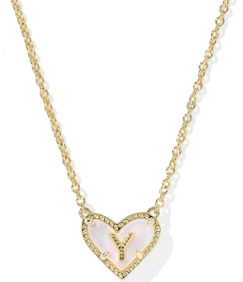 Kendra Scott Heart Letter Gold Short Pendant Necklace