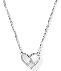Kendra Scott Heart Letter Silver Short Pendant Necklace