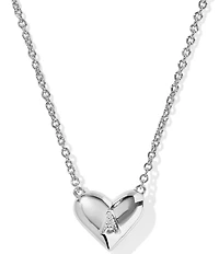 Kendra Scott Heart Letter Silver Short Pendant Necklace