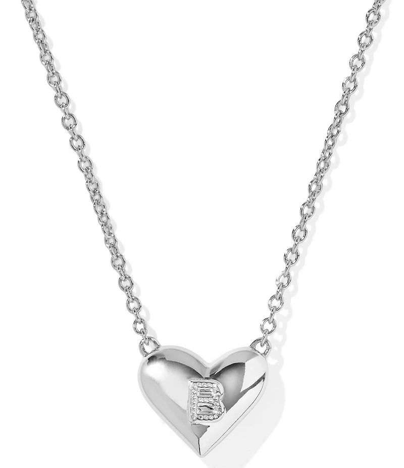 Kendra Scott Heart Letter Silver Short Pendant Necklace