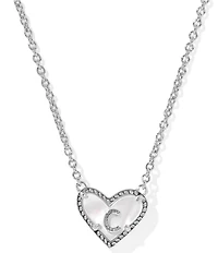 Kendra Scott Heart Letter Silver Short Pendant Necklace