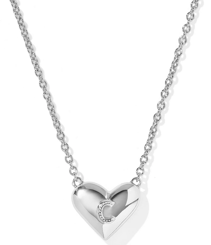 Kendra Scott Heart Letter Silver Short Pendant Necklace