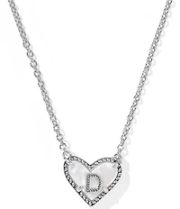 Kendra Scott Heart Letter Silver Short Pendant Necklace