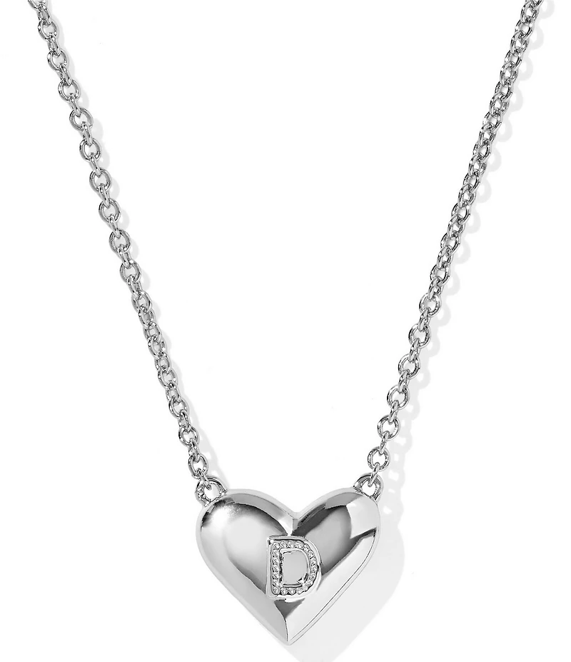 Kendra Scott Heart Letter Silver Short Pendant Necklace
