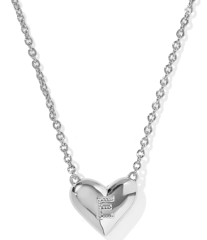 Kendra Scott Heart Letter Silver Short Pendant Necklace