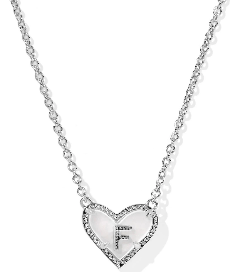 Kendra Scott Heart Letter Silver Short Pendant Necklace
