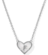 Kendra Scott Heart Letter Silver Short Pendant Necklace