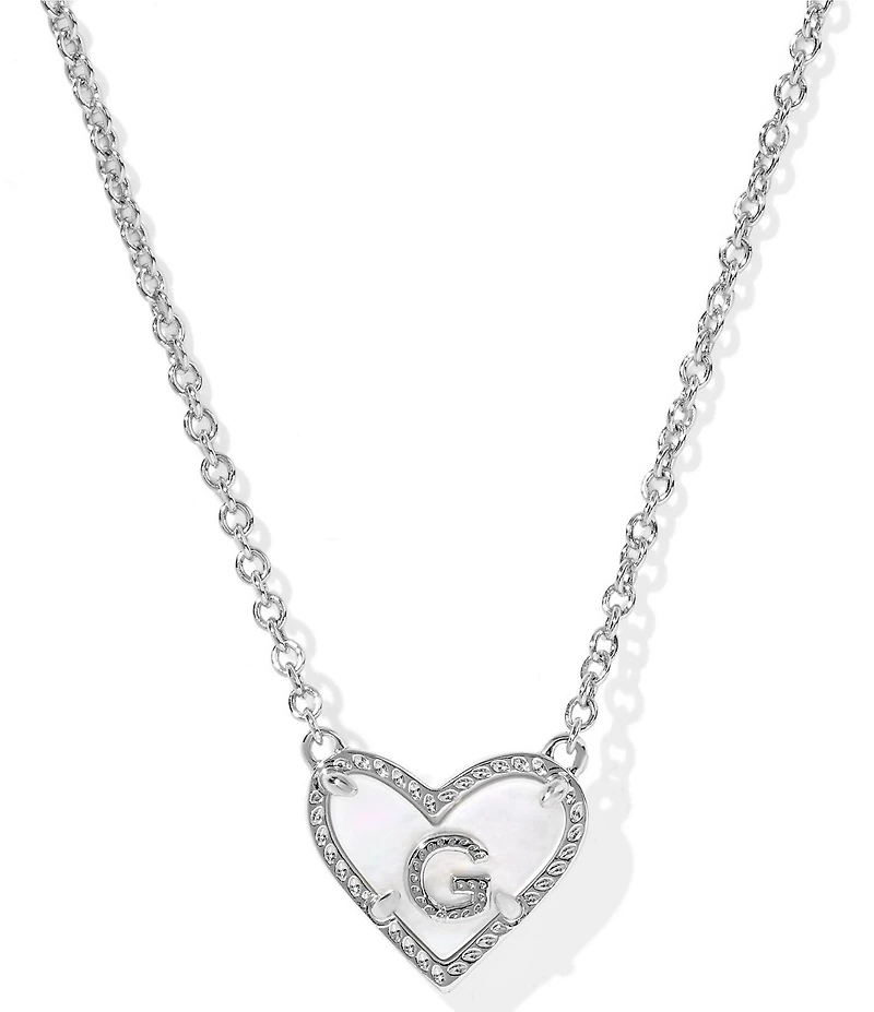 Kendra Scott Heart Letter Silver Short Pendant Necklace