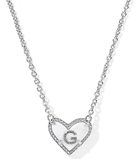 Kendra Scott Heart Letter Silver Short Pendant Necklace