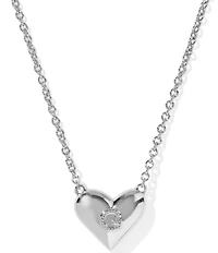 Kendra Scott Heart Letter Silver Short Pendant Necklace
