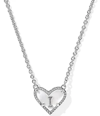 Kendra Scott Heart Letter Silver Short Pendant Necklace