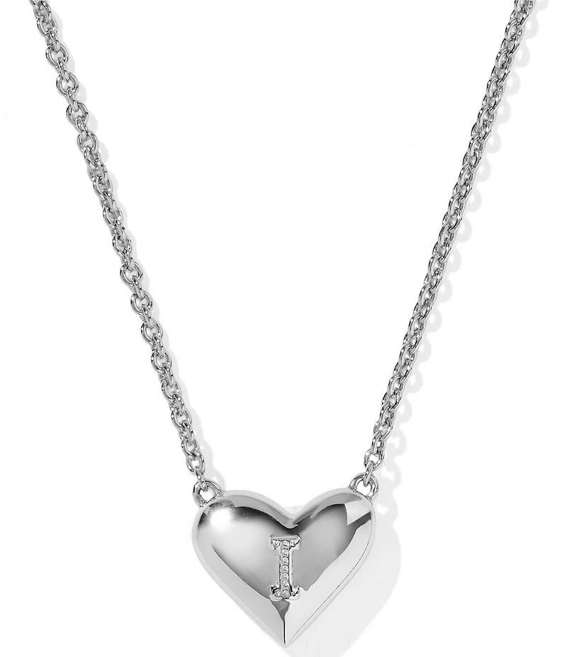 Kendra Scott Heart Letter Silver Short Pendant Necklace