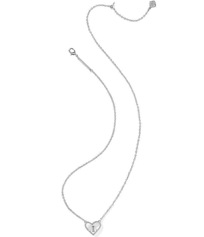 Kendra Scott Heart Letter Silver Short Pendant Necklace
