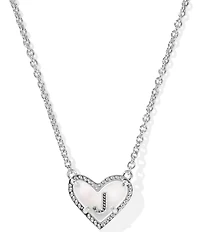 Kendra Scott Heart Letter Silver Short Pendant Necklace