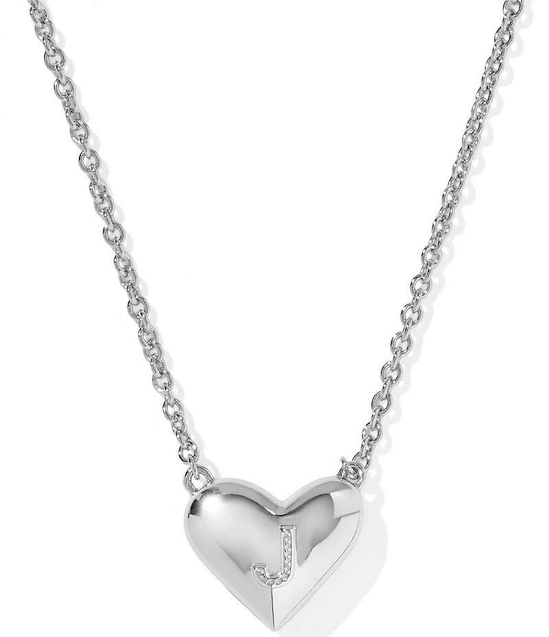 Kendra Scott Heart Letter Silver Short Pendant Necklace