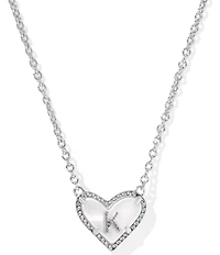 Kendra Scott Heart Letter Silver Short Pendant Necklace