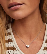 Kendra Scott Heart Letter Silver Short Pendant Necklace