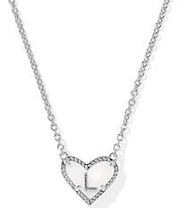 Kendra Scott Heart Letter Silver Short Pendant Necklace