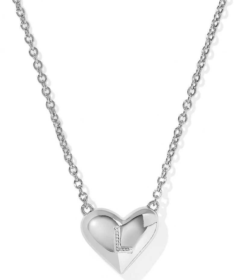 Kendra Scott Heart Letter Silver Short Pendant Necklace