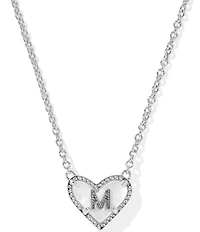 Kendra Scott Heart Letter Silver Short Pendant Necklace