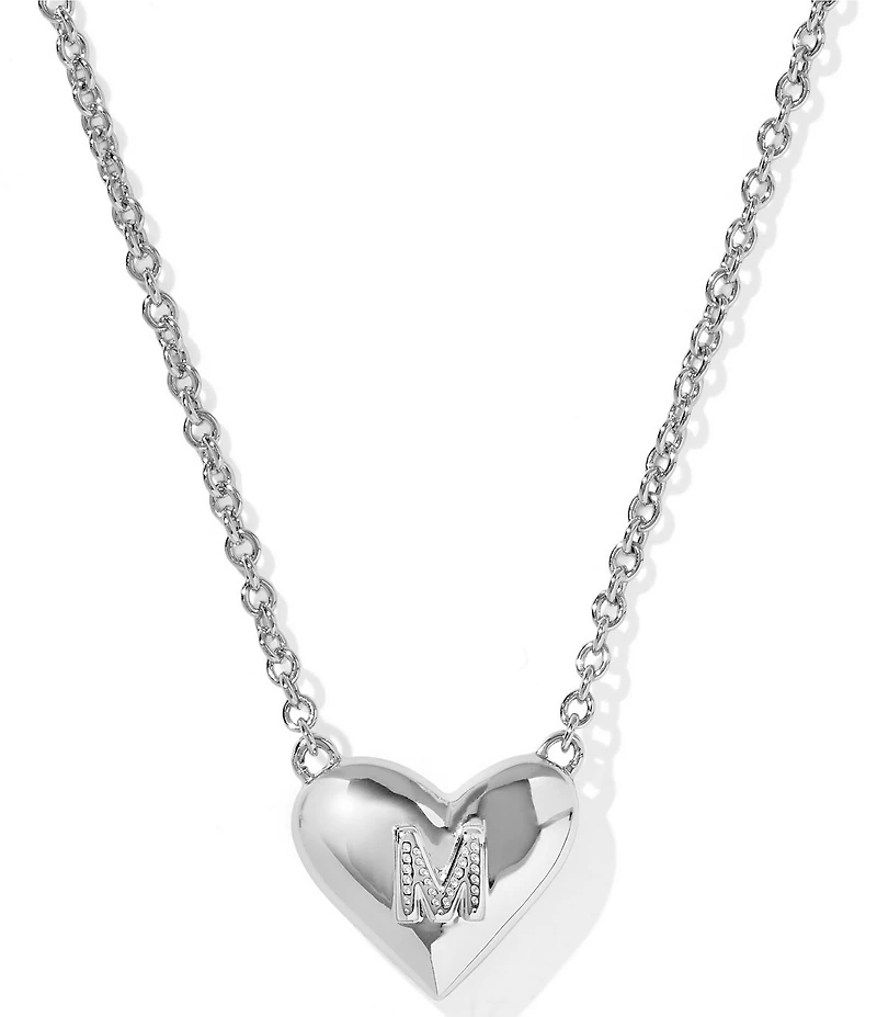 Kendra Scott Heart Letter Silver Short Pendant Necklace